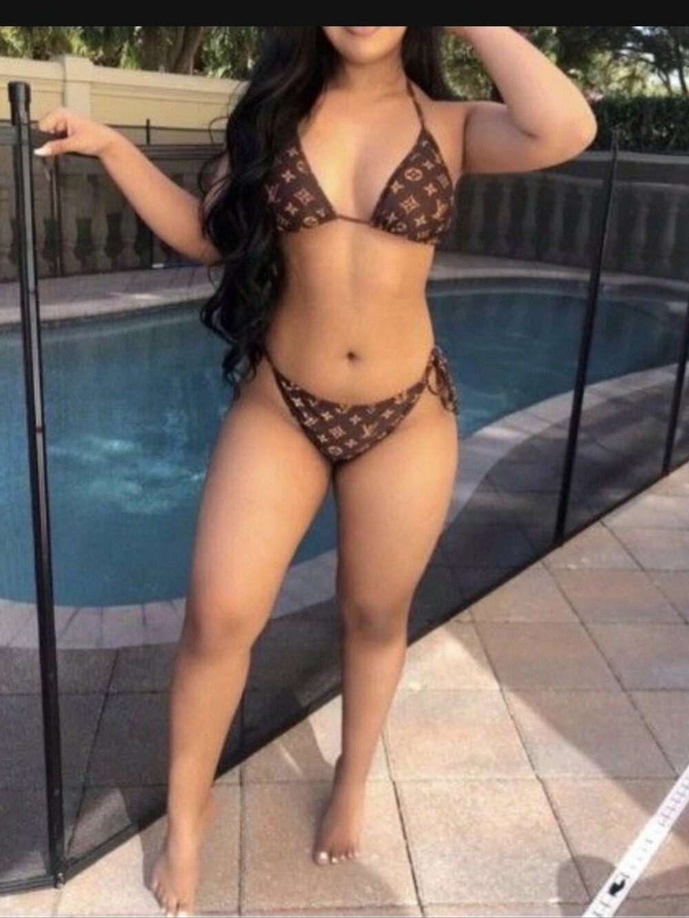 Designer-Inspired Brown Women's Triangle Bikini Set